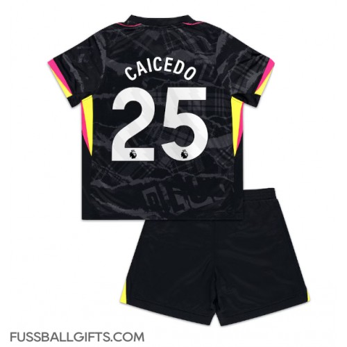 Chelsea Moises Caicedo #25 Fußballbekleidung 3rd trikot Kinder 2024-25 Kurzarm (+ kurze hosen)